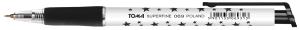 Długopis olejowy automatyczny TOMA SUPERFINE TO-069 kol. czarny kol. obudowy biało-czarny w gwiazdki 0,5mm