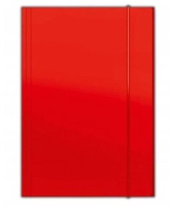 Teczka z gumką A4 BARBARA karton lakierowany kol. czerwony klejona 350g 308