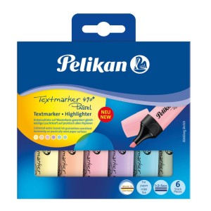 Zakreślacz PELIKAN 490 ; mix kolorów pastelowych 6 szt. 817325