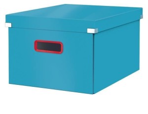 Pudełko do przechowywania z pokrywką A4 LEITZ COSY Click&Store laminowany karton kol. niebieski średnie 53480061