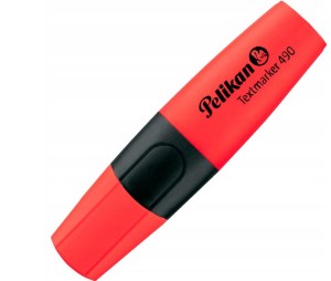 Zakreślacz PELIKAN 490 ; kol. czerwony neonowy 814126