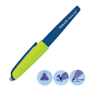 Długopis olejowy zwykły HERLITZ ERASE 2.0 kol. niebieski kol. obudowy wielokolorowy wymazywalny z gumowym uchwytem 0,7mm 9584962