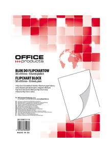 Blok do flipchartów gładki 58 x 81cm OFFICE PRODUCTS kol. biały 50 kartek 20135813-14