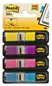 Zakładki indeksujące 12 x 43mm tworzywo POST-IT 683-4AB wielokolorowy neonowy z dyspenserem 140 zakładek (4 x 35) 3M-70071353588