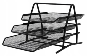 Zestaw na dokumenty z 3 szufladami 273 x 262 x 350mm Q-CONNECT OFFICE SET metalowa siatka kol. czarny KF00823