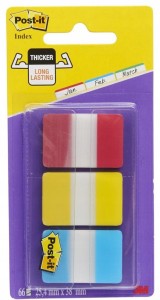 Zakładki indeksujące 25 x 38mm tworzywo POST-IT 686-RYB wielokolorowy 66 zakładek (3 x 22) strong 3M-XA004806312