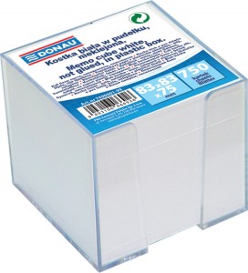Kostka nieklejona 92 x 92 x 82mm DONAU kol. biały 7490001-99