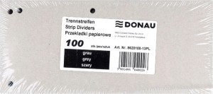Przekładki uniwersalne 1/3 A4 100 kart DONAU karton kol. szary 8620100-13PL