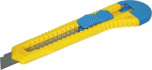 Nożyk z wymiennem ostrzem uniwersalny 15cm 18mm DONAU kol. niebiesko-żólty z blokadą 7946001-99