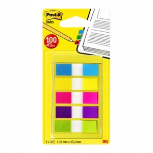 Zakładki indeksujące 12 x 43mm tworzywo POST-IT 683-5CB wielokolorowy neonowy 100 zakładek (5 x 20) 3M-XA004806320