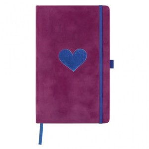 Notes A5- gładki 240 stron 70g CASTELLI VELLUTHO HEART kol. czerwony 14 x 21cm 9576471