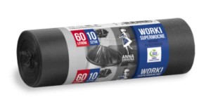 Worki na śmieci 60L ANNA ZARADNA kol. czarny LDPE supermocne 10 szt. WNS-0547