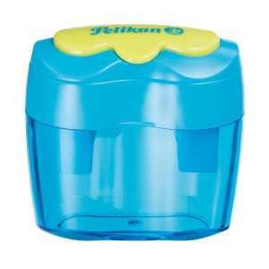 Temperówka plastikowa podwójna z pojemnikiem PELIKAN kol. niebieski 700696