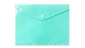 Teczka kopertowa A4 BIURFOL tworzywo sztuczne kol. zielony pastelowy z perforacją TKZP-04-04