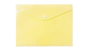 Teczka kopertowa A4 BIURFOL tworzywo sztuczne kol. żółty pastelowy z perforacją TKZP-04-03