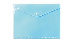 Teczka kopertowa A4 BIURFOL tworzywo sztuczne kol. niebieski pastelowy z perforacją TKZP-04-02