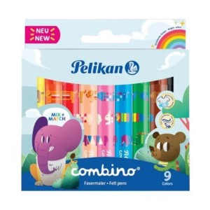 Flamastry PELIKAN COMBINO C411 końcówka okrągła kpl. 9 kol. 814553