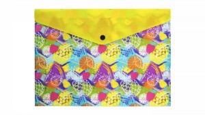 Teczka na zatrzask A4 BIURFOL tworzywo sztuczne wzór Owoce TKN-A4-04