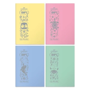 Zeszyt A5 kratka 32 kartki HERLITZ PASTEL COLORS ECO okładka miękka PP op. 5 szt. 9500295