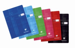 Zeszyt A5 kratka 80 kartek CLAIREFONTAINE okładka laminowana mix kolorów op. 5 szt. 63562AMXC CF