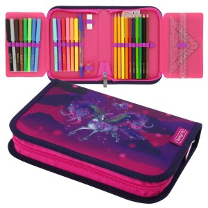 Piórnik z wyposażeniem 31 cz. HERLITZ MAGIC UNICORN potrójny 50046379