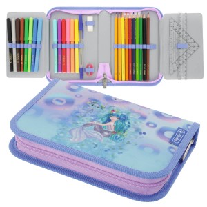 Piórnik z wyposażeniem 31 cz. HERLITZ MYSTIC MERMAID potrójny 50046386