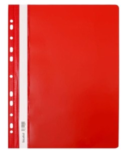 Skoroszyt oczkowy A4 BIURFOL plastikowy kol. czerwony twardy ST-02-01
