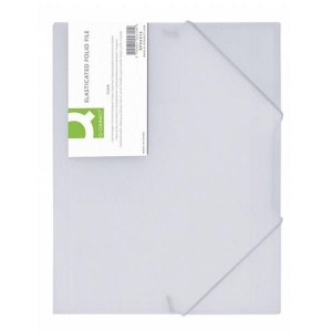 Teczka z gumką A4 Q-CONNECT tworzywo sztuczne kol. biały transparentny KF02315