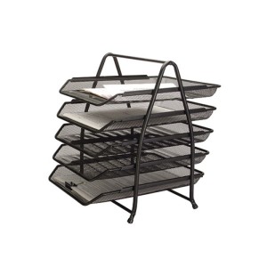Zestaw na dokumenty z 5 szufladami 275 x 350 x 375mm Q-CONNECT OFFICE SET metalowa siatka kol. czarny KF18474