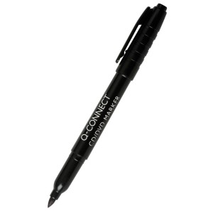 Marker do CD/DVD permanentny Q-CONNECT końcówka okrągła 1mm kol. czarny KF02300