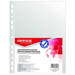 Koszulki na dokumenty krystaliczne A4 100 szt. OFFICE PRODUCTS 55mic 21142515-90