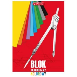 Blok techniczny wielokolorowy A4 160g 10 kartek HERLITZ 9583659