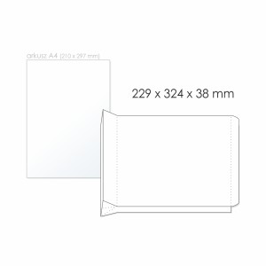 Koperta rozszerzana C4 HK NC KOPERTY RBD kol. biały papier 229 x 324 x 38mm 150g 250 szt. 41630077
