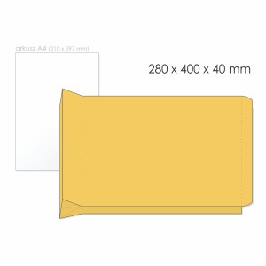 Koperta rozszerzana E4 HK NC KOPERTY RBD kol. brązowy papier 280 x 400 x 40mm 150g 250 szt. 41833077