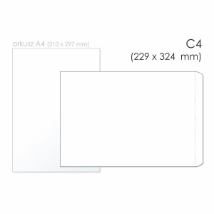 Koperta uniwersalna C4 HK NC KOPERTY kol. biały papier 229 x 324mm 90g 250 szt. 31632020