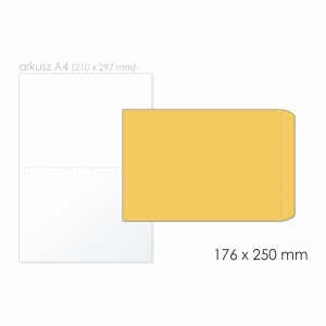 Koperta uniwersalna B5 SK BONG kol. brązowy papier 176 x 250mm 80g foliowana 50 szt. 2238-50