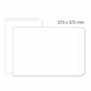 Koperta bezpieczna B4 HK BONG SafeBag kol. biały folia/LDPE 275 x 375 + 35mm 70mic  100 szt. Sb7602