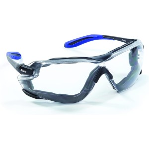 Okulary ochronne GLOBUS RILEY Quadro szybka przezroczysta nadająca się do prania wkładka uszczelniająca oprawki z miękkiego TPE/pianki 1 szt. RLY00311