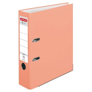 Segregator z mechanizmem A4 80mm HERLITZ Q.FILE PP kol. łososiowy 50028481