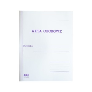 Teczka na akta osobowe z harmonijką A4 BIGO karton kol. biały ABCDE 10