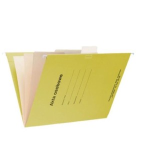 Teczka na akta osobowe zawieszkowa A4 SPIRAL karton kol. żółty 4 wkłady 401281