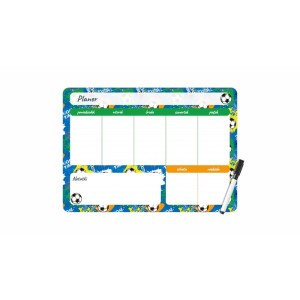 Planer suchościeralny - magnetyczny 25 x 35cm BIURFOL z nadrukiem FOOTBALL układ tygodniowy poziomy PM-02-34