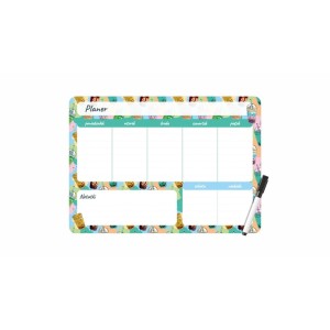 Planer suchościeralny - magnetyczny 25 x 35cm BIURFOL z nadrukiem BUBBLE TEA układ tygodniowy poziomy PM-02-37