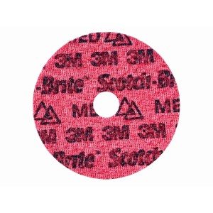 Dysk ścierny 3M SCOTCH-BRITE PN-DH rzep/nakrętka 125mm x 22mm włóknina MED kol. czerwony