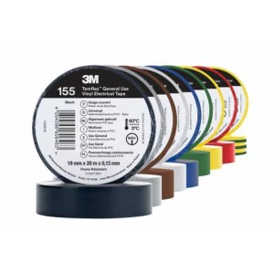 Taśma elektroizolacyjna winylowa 3M TEMFLEX 155 19mm x 20m x 0,13mm wielokolorowy pakiet tęczowy 10 szt.