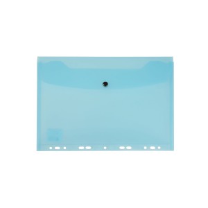 Teczka zawieszkowa na zatrzask A4 BIURFOL tworzywo sztuczne kol. niebieski transparentny kopertowa [TP-12-03]