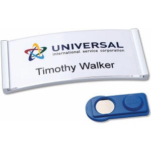 Identyfikator magnetyczny BADGEPOINT Polar 30 Classic 30 x 70mm z magnesem poziomy kol. przezroczysty ze stalową ramką 5 szt. [POL30MA66-5DR]