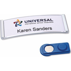 Identyfikator magnetyczny BADGEPOINT Polar 20 Classic 22 x 68mm z magnesem poziomy kol. przezroczysty ze stalową ramką 5 szt. [POL20MA66-5DR]