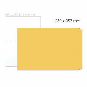 Koperta uniwersalna B4 SK BONG kol. brązowy papier 250 x 353 mm 100g foliowana 50 szt. [2241-50]