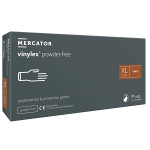 Rękawice jednorazowe medyczne winylowe MERCATOR XL kol. przezroczysty 100 szt.
